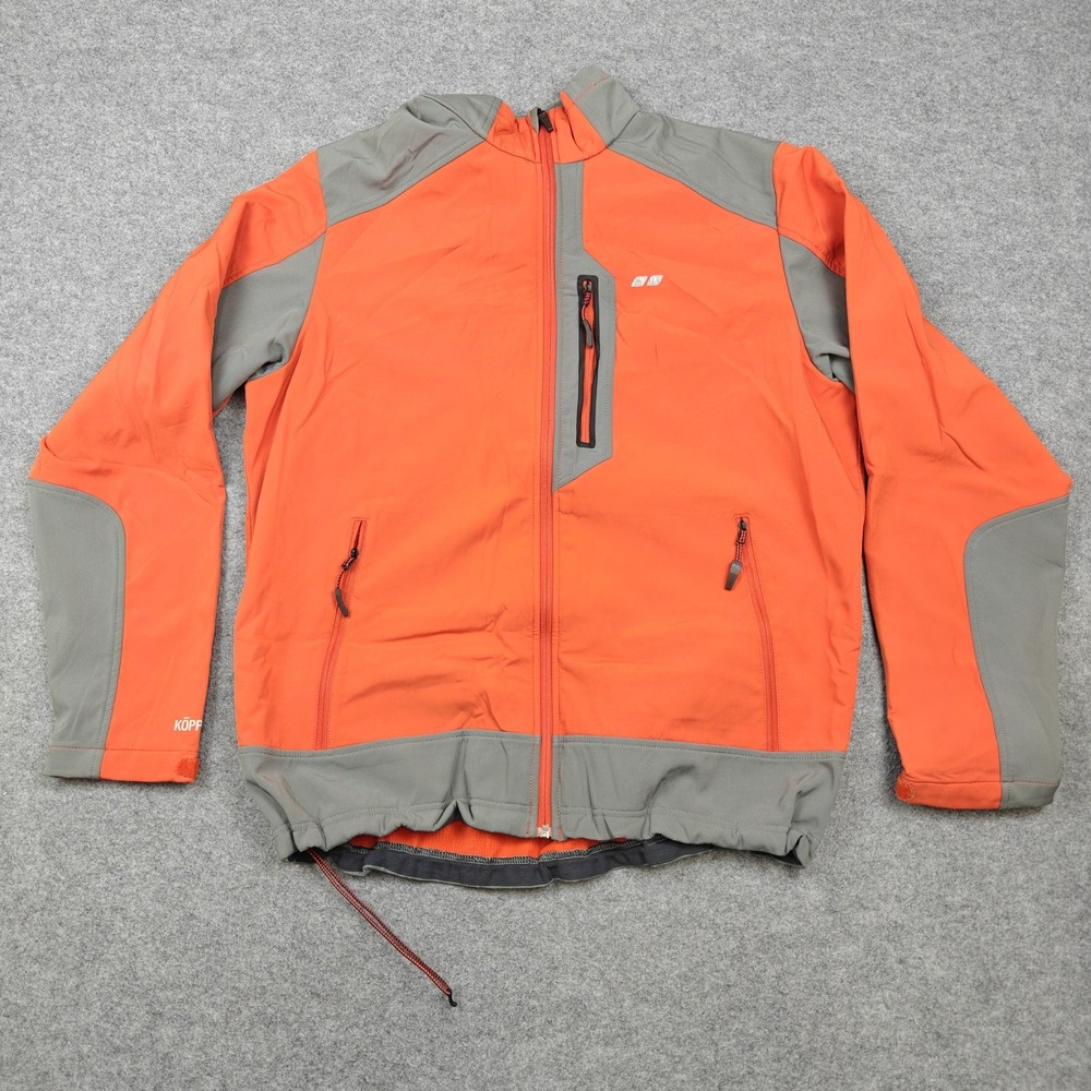 Köppen Jacket Mens Large Orange Gray Colorblock Softshell Ski Full Zip Pockets